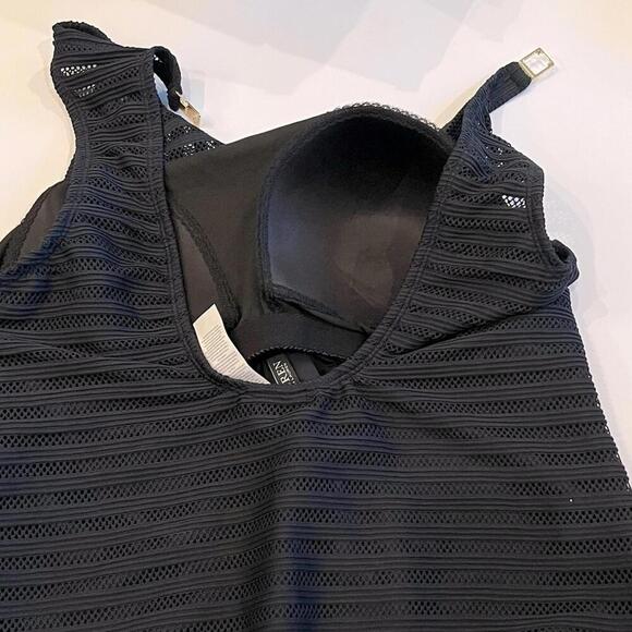 Lauren Ralph Lauren Plus Size Shadow Stripe OnePiece Swimsuit Ottoman - Picture 13 of 13